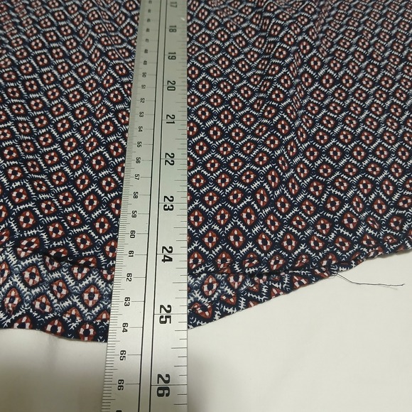 LOFT Geometric Print V Neck Tassel Sleeve Blouse Top Women Medium - Picture 7 of 8